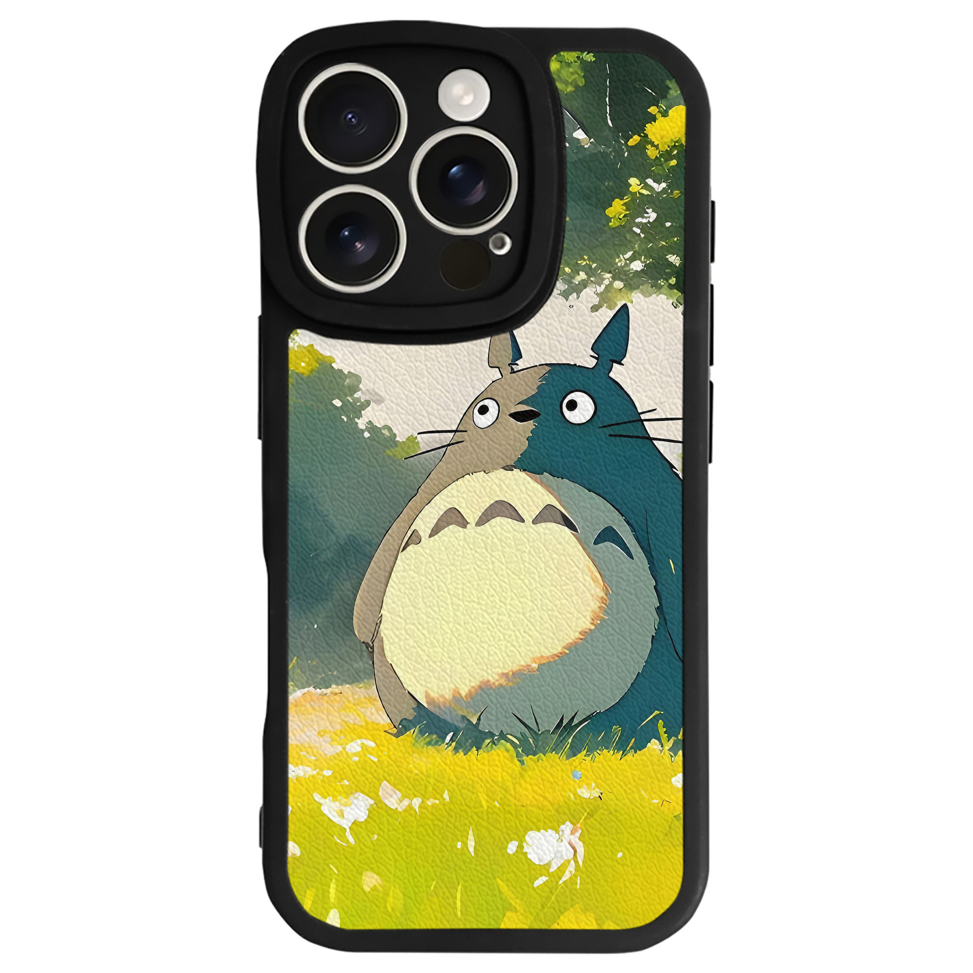 （画像用） となりのトトロ 草壁メイ 草壁サツキ My Neighbor Totoro Satsuki Kusakabe Mei Kusakabe 【iPhone 16シリーズ対応】シリコンスマホケース（レザー調） 材質：シリコン